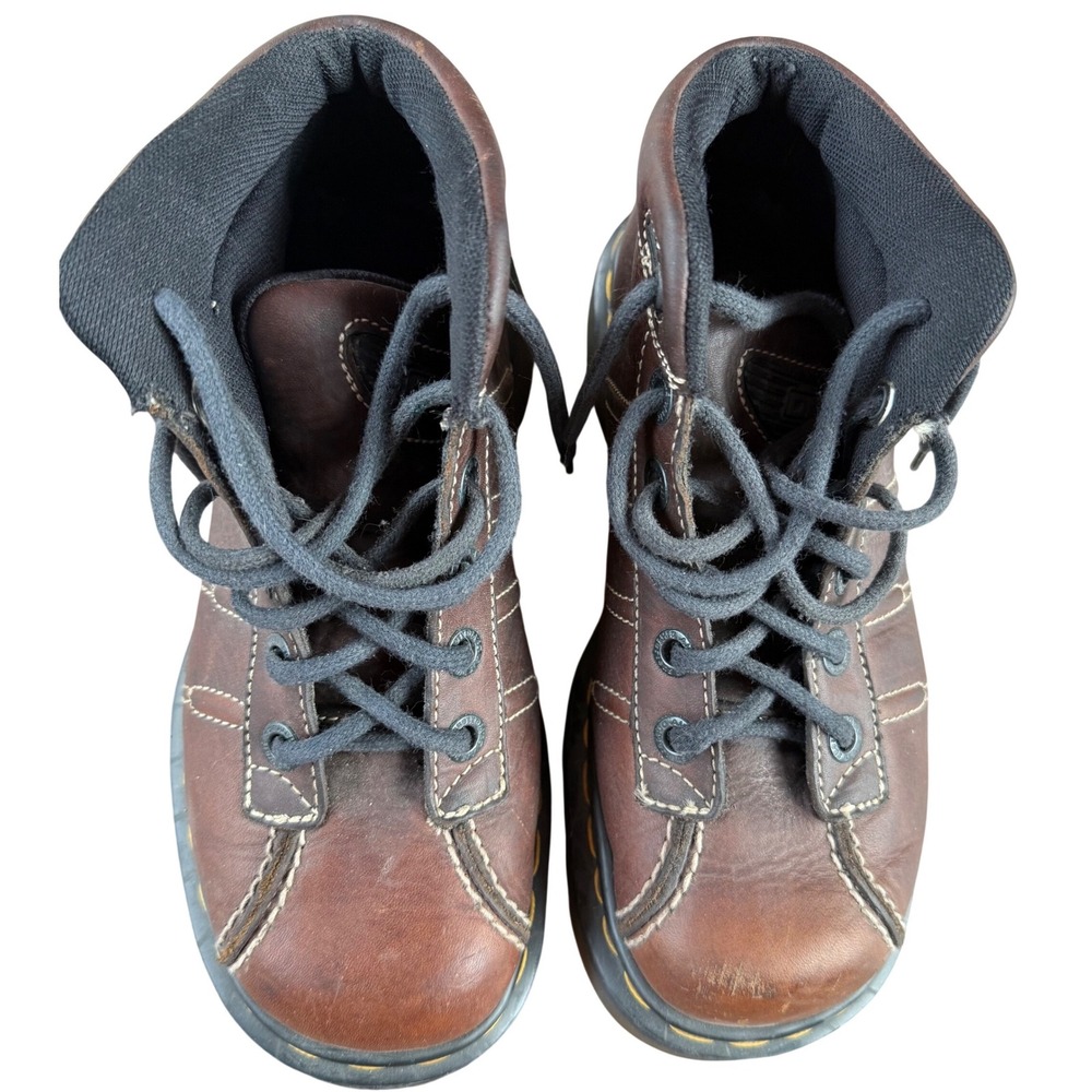 Dr Martens 9763 Vintage Made in England Brown Leather Platform Boots Kids UK 4